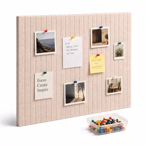 Relaxdays Zelfklevend viltprikbord set, grijs, 9 stuks