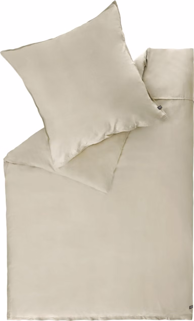 Schöner Wohnen Satine beddengoed effen beige 200 x 200 cm