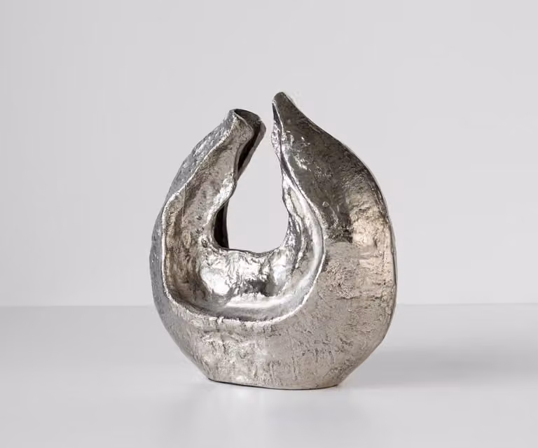 Nexora Aluminium Sculptuur Platina Handgemaakt B: 40 cm, D: 17 cm, H: 42 cm