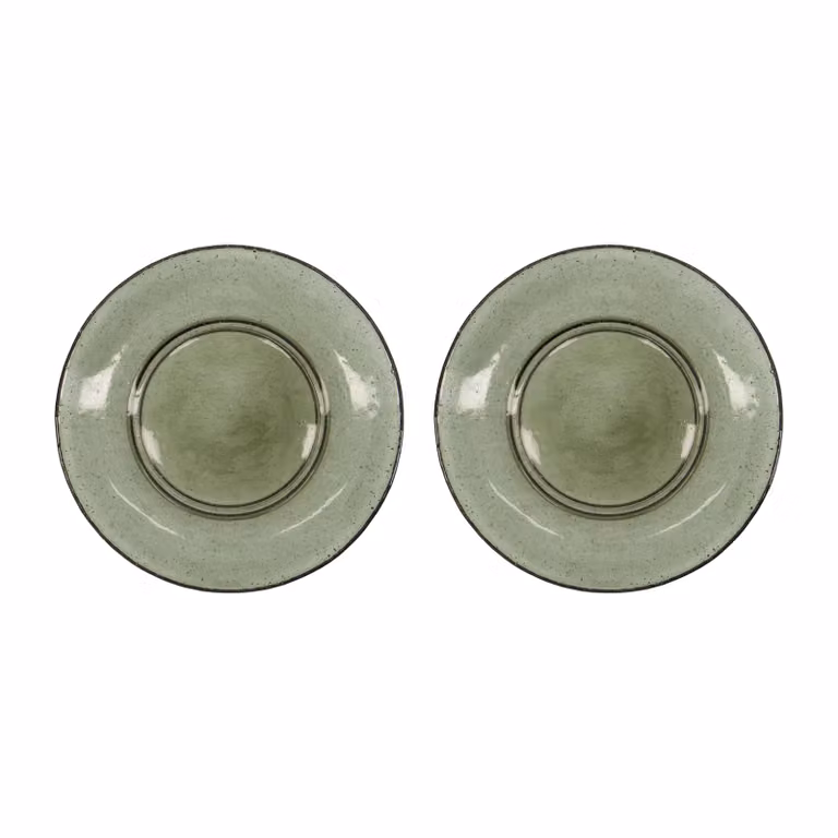 House Doctor Rain servies borden, 2-pack, groen, keramiek, Ø 21 cm