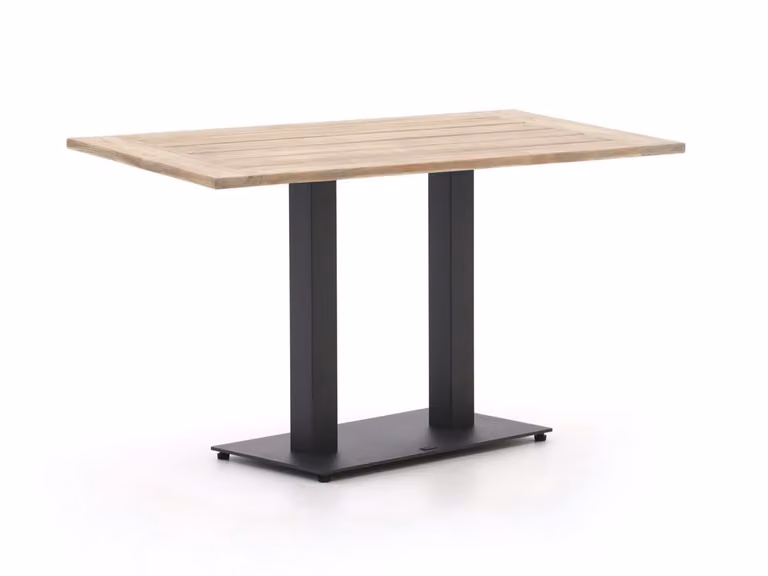 Rechthoekige Forza tuineettafel in grijs met kunststof en aluminium