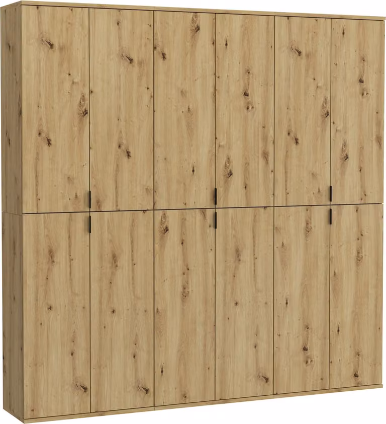 ebuy24 Garderobekast modern eikenhout zwart bruin B/D/H: 183 x 34 x 193 cm