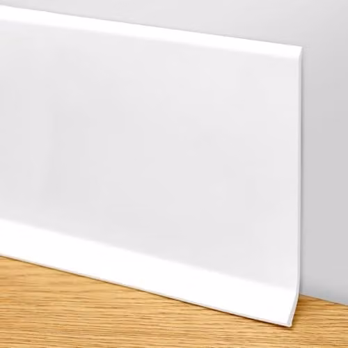 QWORK® Zelfklevende PVC Plint - Wit - 10m - Hoogte: 10 cm, Dikte: 1,2 cm