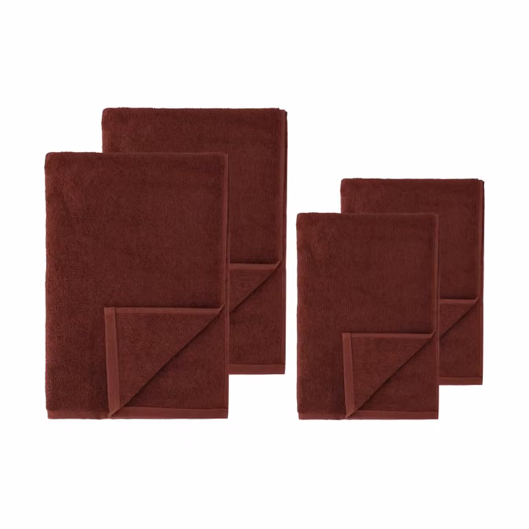 Scandi Living Drift handdoekenset 4-delig - Rood