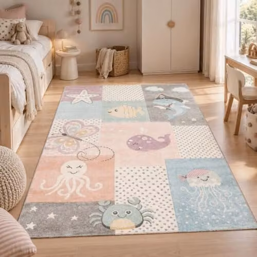 Pergamon Vloerkleed Maui Kids Onderwaterwereld Pastel - Rechthoekig