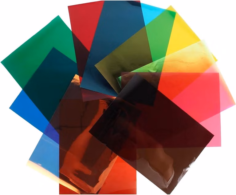 Set van 10 kleuren zelfklevende raamfolie van PET voor glasdecoratie, A4-formaat