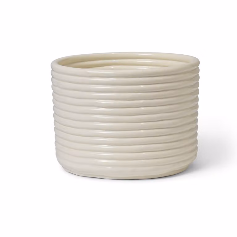 Ferm Living Corduroy pot wit, Diameter: 20 cm, Hoogte: 15 cm