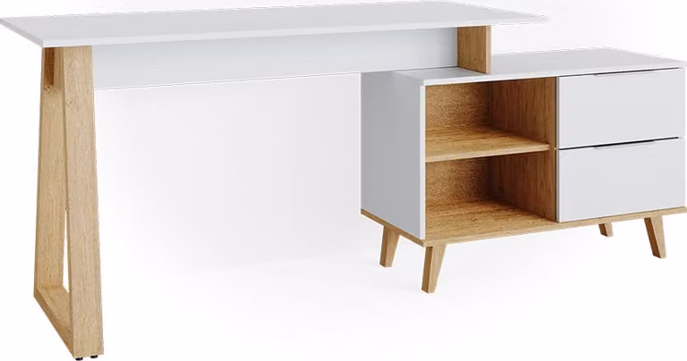 Vicco Bureau Nautica Wit met XL laden, B: 138 cm, D: 60 cm, H: 77 cm
