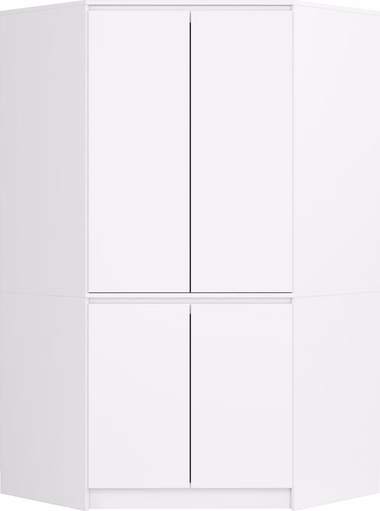 Akord Kledingkast met 4 deuren en 6 planken, wit, B: 100 cm, H: 180 cm, D: 50 cm