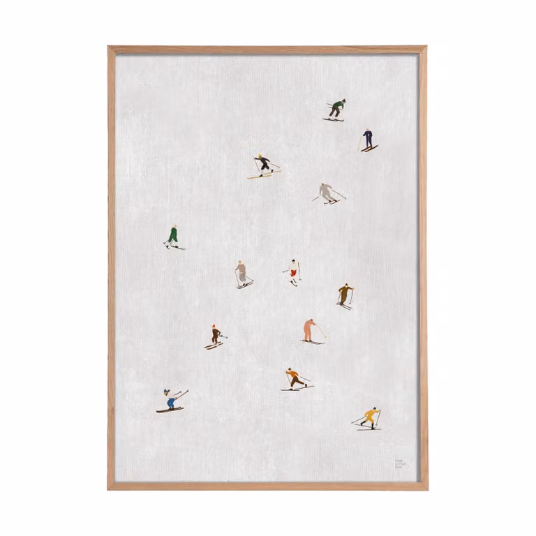 Fine Little Day Skiers poster lichtgrijs B: 50 cm, H: 70 cm