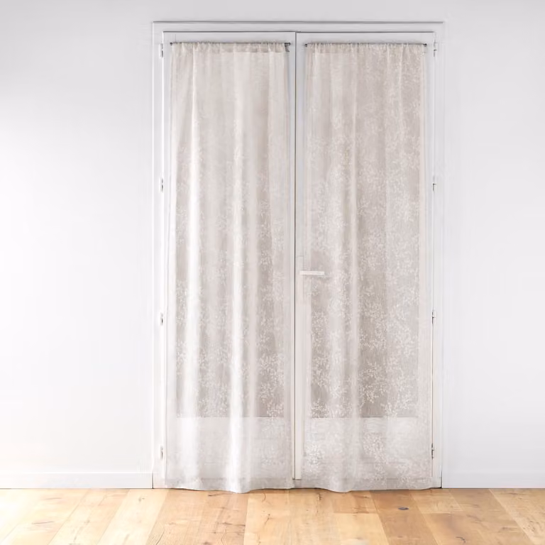 Douceur d'intérieur Set vitrages met bladpatroon KARLA Transparant B/D/H: 70 x 240 cm