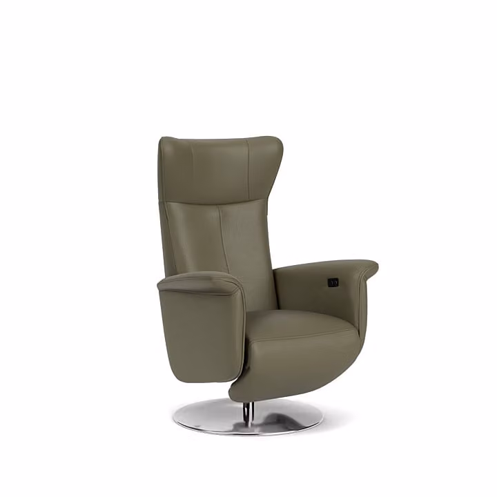Prominent E-chair Relax Recliner met Armleuningen - Groen - Faux Leather
