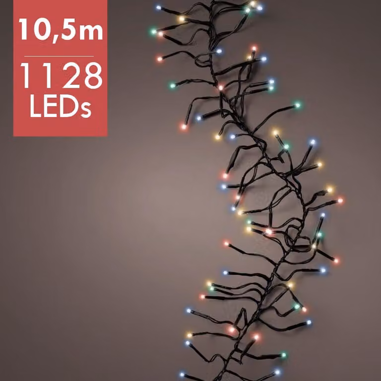 Kaemingk Kerstverlichting Cluster Multicolour 1000 cm 1128 LED lampjes