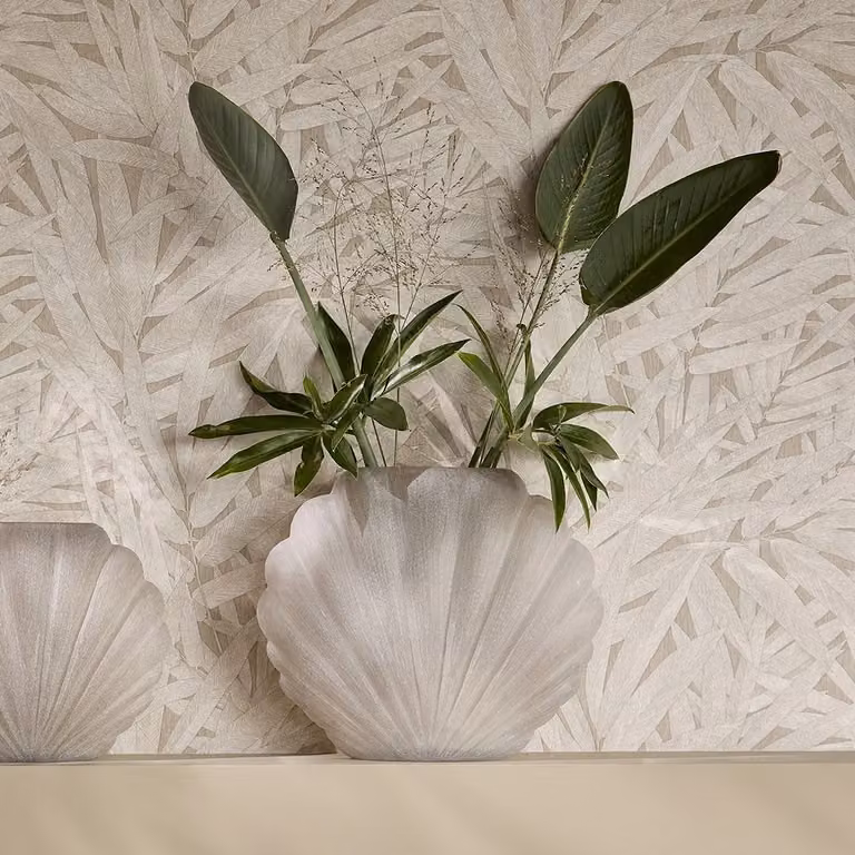 Riviera Maison Vaas Frosted Shell L - Wit - Glas