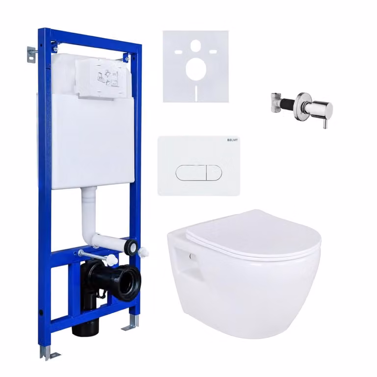 Aloni Wandtoilet met douchewc, taharet, bidet en inbouwreservoir – Complete set