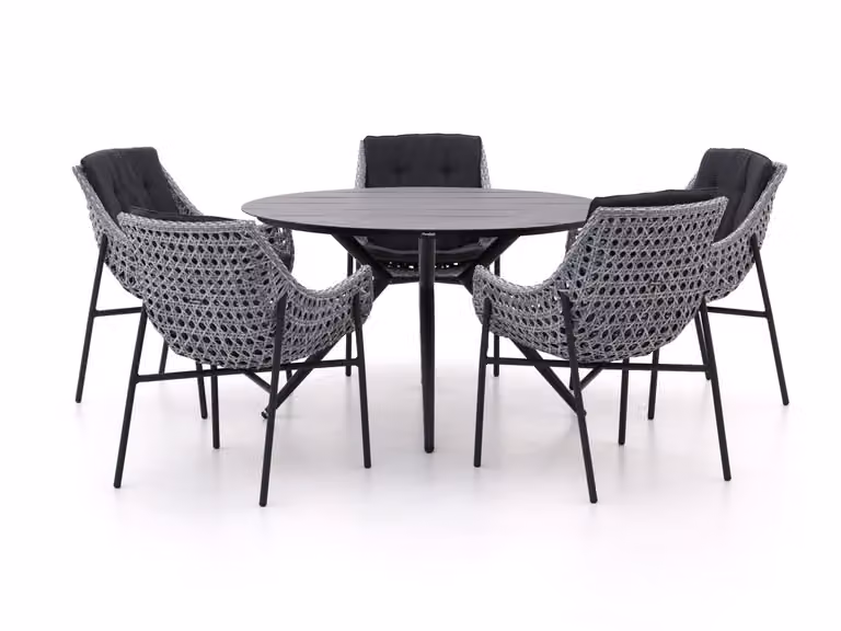 Manifesto Furniture Diningset Manifesto 6-delig voor 5 personen, Aluminium, Antraciet/Grijs