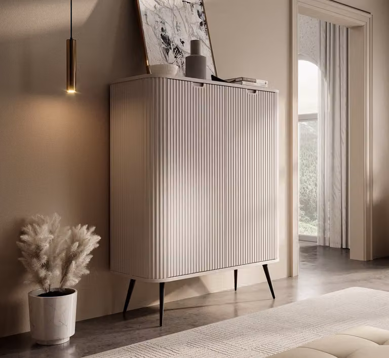 Meubella Dressoir Zakari Beige Modern - Breedte: 103 cm