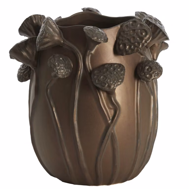 Light en Living Vaas Deco Lavci Keramiek Bruin B: 26,5 cm, D: 26,5 cm, H: 25,5 cm