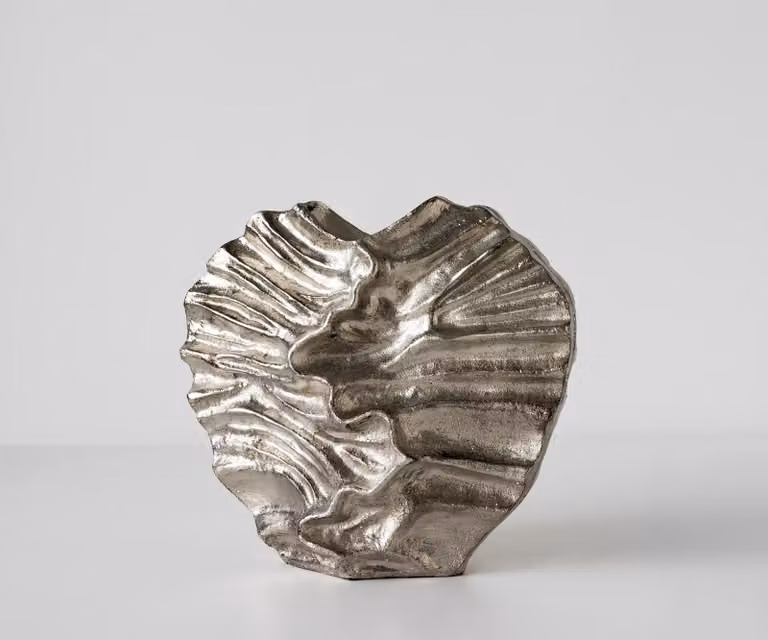 DELIFE Vaas Nerina Handgemaakt Aluminium Platina B: 18 cm, H: 42 cm