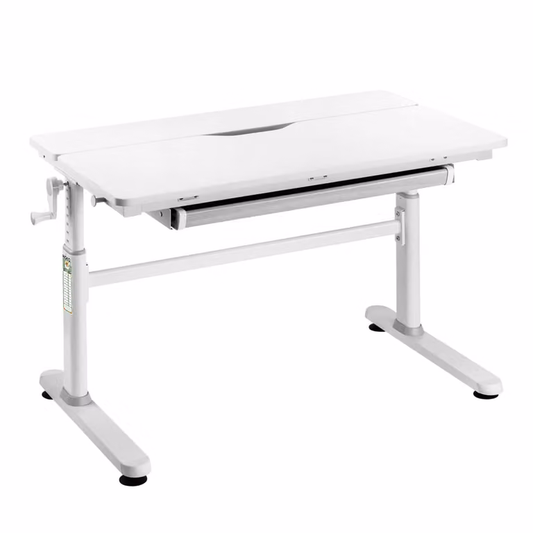 PonteSino kinderbureau met kantelbaar werkblad en hoogteverstelbaarheid, wit, B: 100 cm, D: 60 cm, H: 76 cm