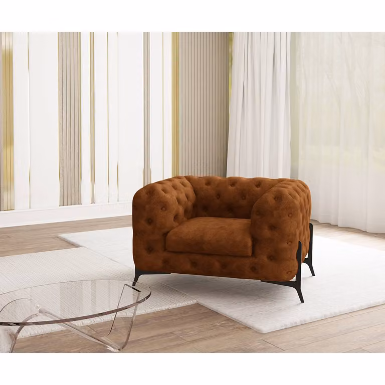 home24 Priya Fauteuil bruin microvezel B: 125 cm, D: 73 cm, H: 100 cm