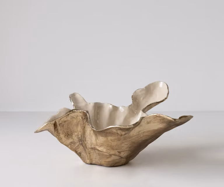 Delife Schaal Liora Handgemaakt Aluminium Champagner Ivory B52 x D51 x H21 cm