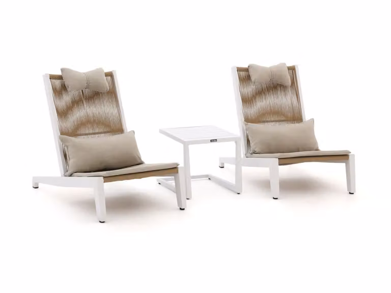 Manifesto Furniture Bistro en Balkonset Tuinset voor 2 personen in Wit Aluminium