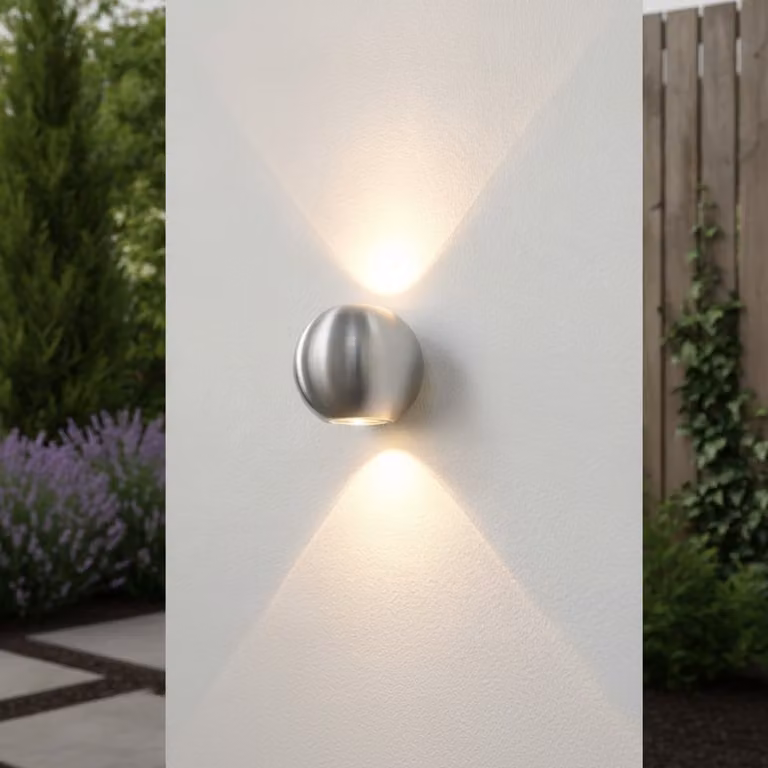 Artdelight Denver Buitenlamp - Rond - Grijs - Aluminium - Up/Down