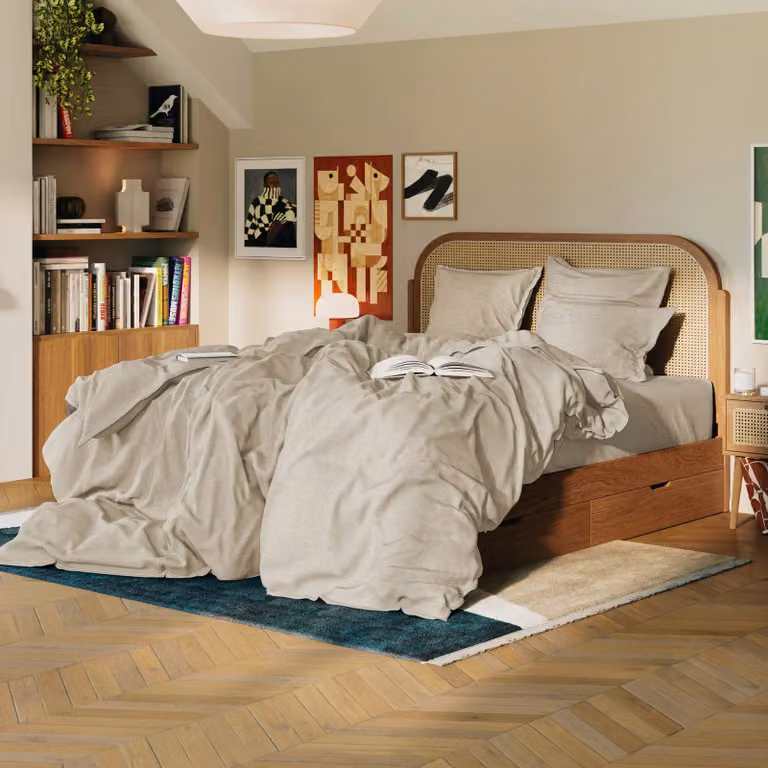 Hypnia Kussenslopen van gewassen linnen in grijs of beige