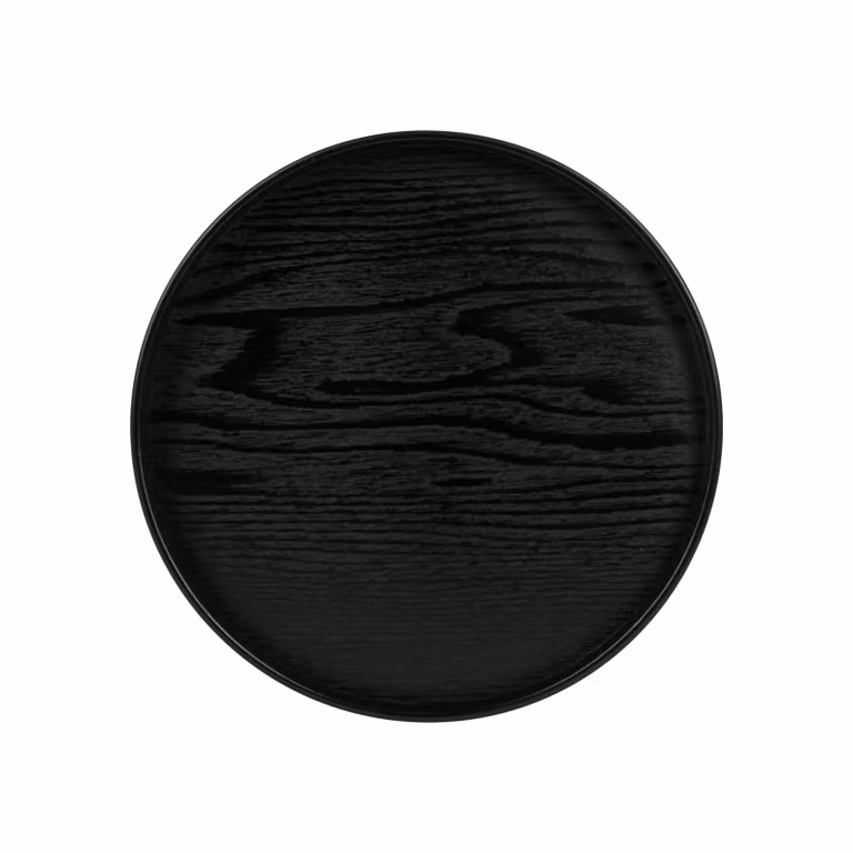QUVIO Houten dienblad rond - Zwart - Diameter: 30 cm