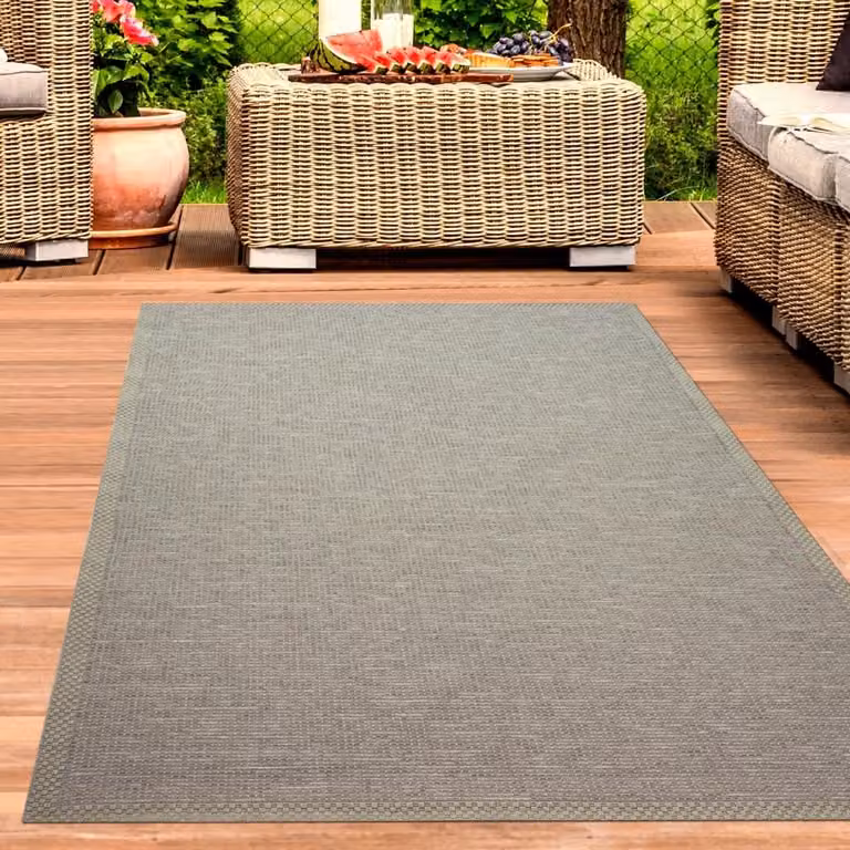 Carpetia Sisallook Vloerkleed voor Binnen en Buiten, Beige/Grijs, 140 x 200 cm