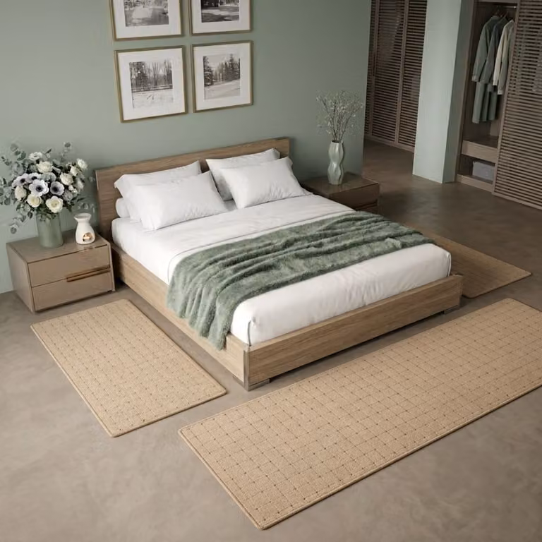 Floordirekt Rapido Slaapkamer Vloerkleed Set - Beige - 1 Loper 80 x 300 cm en 2 Lopers 80 x 150 cm