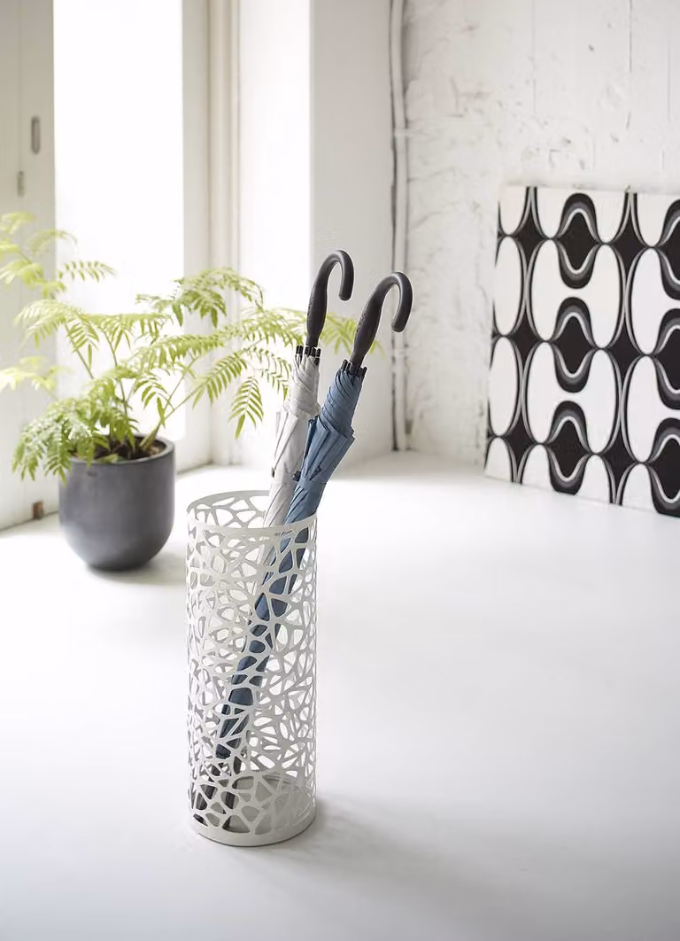 home24 Paraplubak Nest Rond wit, B/D/H: 19 x 47 x 19 cm