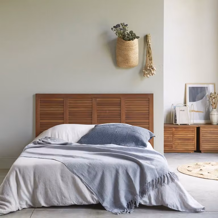 Tikamoon Loggia hoofdbord van massief acaciahout - Bruin - Breedte: 160 cm