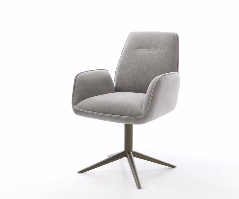 DELIFE Zoa-Flex Draaistoel met Pocketveer Kern, Grijs, 360° Draaibaar met Rocker-functie