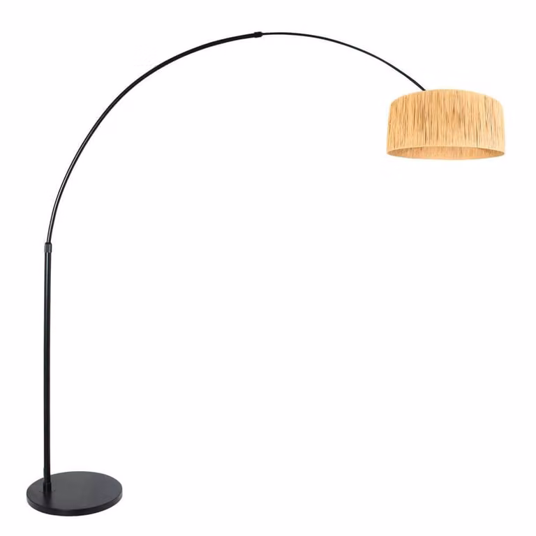 Steinhauer Booglamp Sparkled Light zwart met strokleurige kap