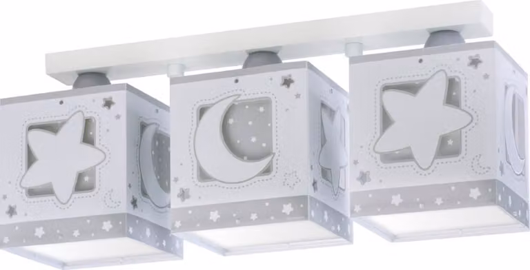 Dalber Moonlight 3-lichts plafondlamp voor kinderkamers - Soft grijs