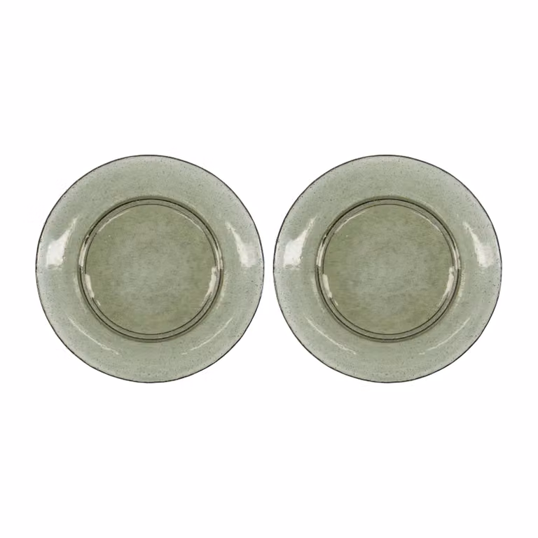 House Doctor Dinnerplate Rain bord groen Ø27 cm set van 2 stuks