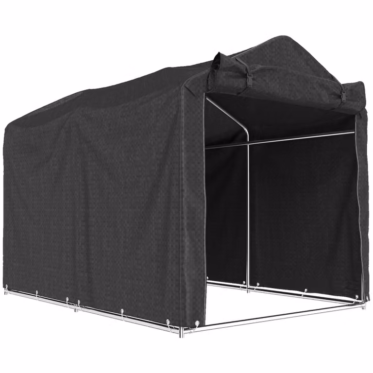 Outsunny tentgarage carport van PE-materiaal, waterdicht en UV-bestendig, zwart, B/D/H: 220 x 157 x 165 cm