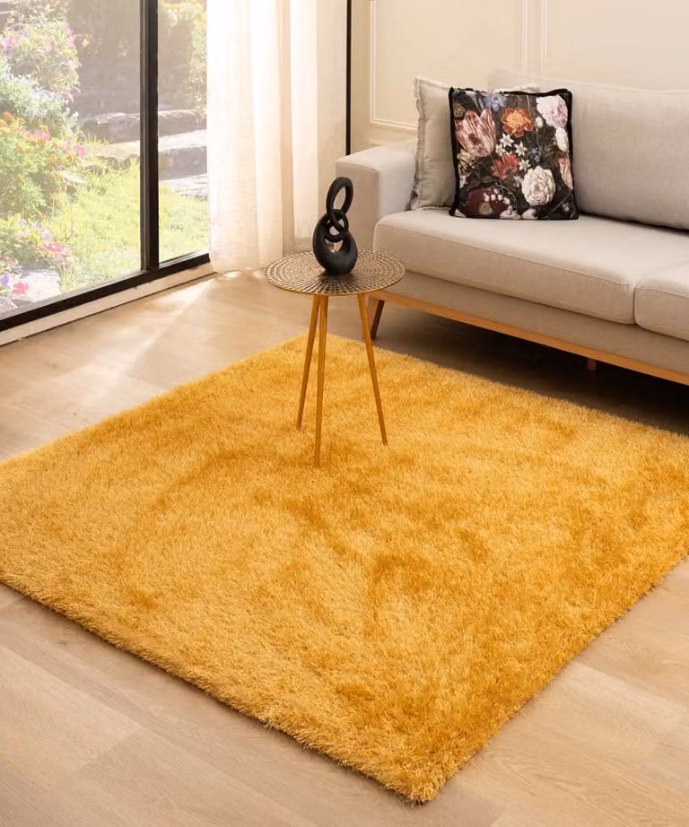 Velvet vloerkleed Posh vierkant - Goud - 280 x 280 cm