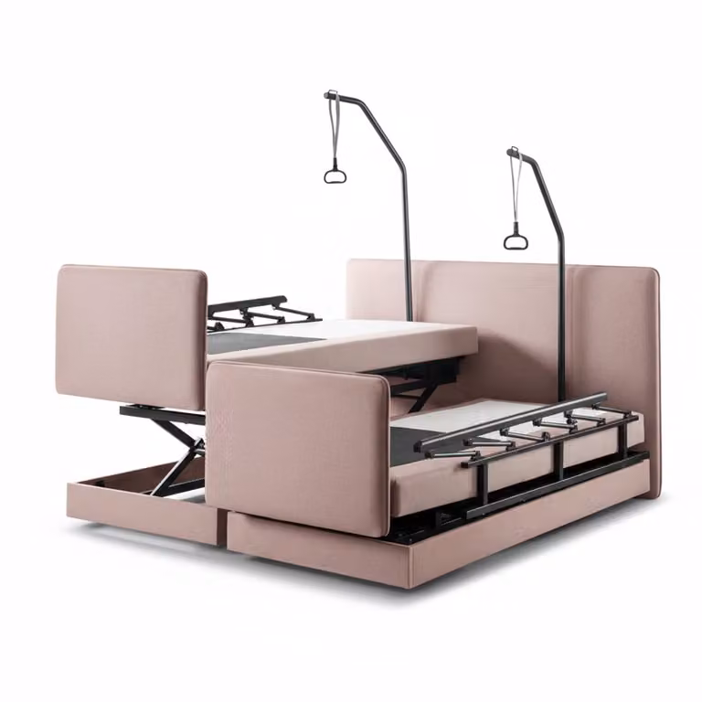 Boxspring CareLift Hoog-Laag Bed 1-persoons Elektrisch Verstelbaar Oudroze B/D/H: 80 x 220 cm