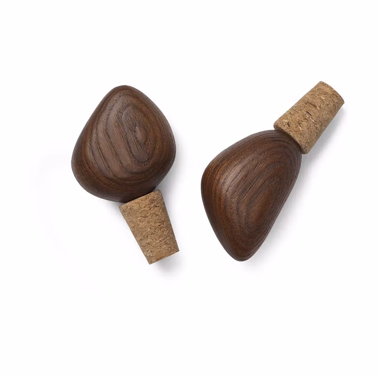 Ferm Living Cairn wijnstopper 2-pack - donkerbruin