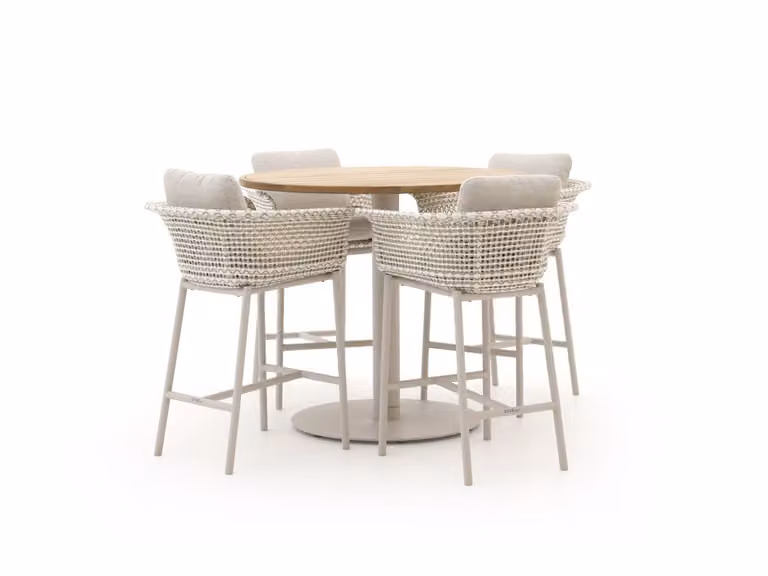 Zavelli Barset Tuinset voor 4 personen van Teak met Beige Kussens