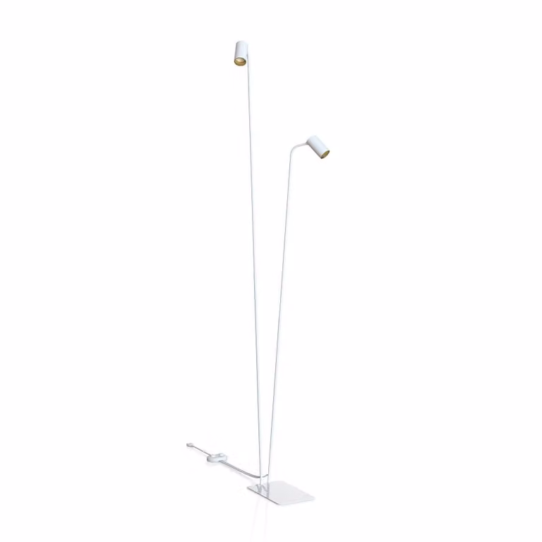 Lyora Mono vloerlamp voor lezen - Wit met goud/messing details