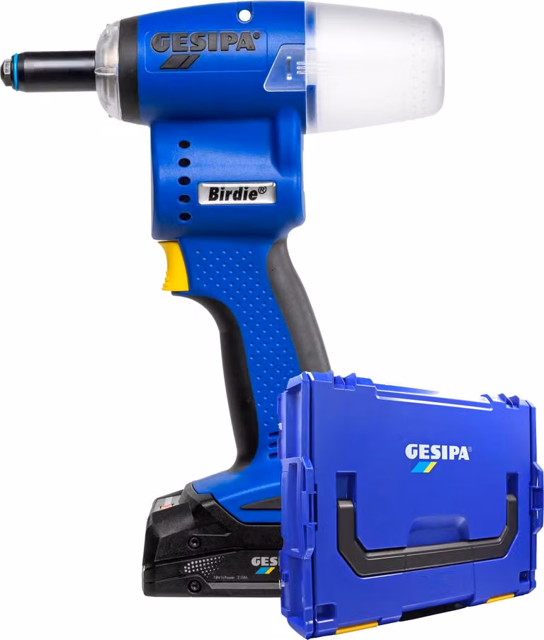 Gesipa Accublindnietset Birdie, 7-delig, 10000 N, in L-Boxx
