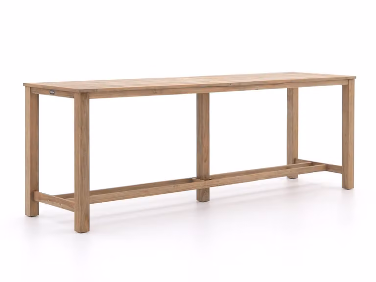 ROUGH Furniture Bartafel ROUGH van teakhout, rechthoekig, bruin/grijs, Breedte: 300 cm, Diepte: 80 cm, Hoogte: 105 cm