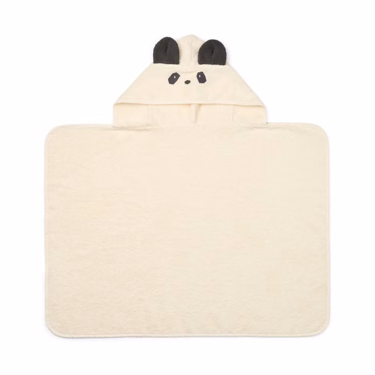 Liewood Vilas Panda handdoek met capuchon Crème de la crème voor baby's