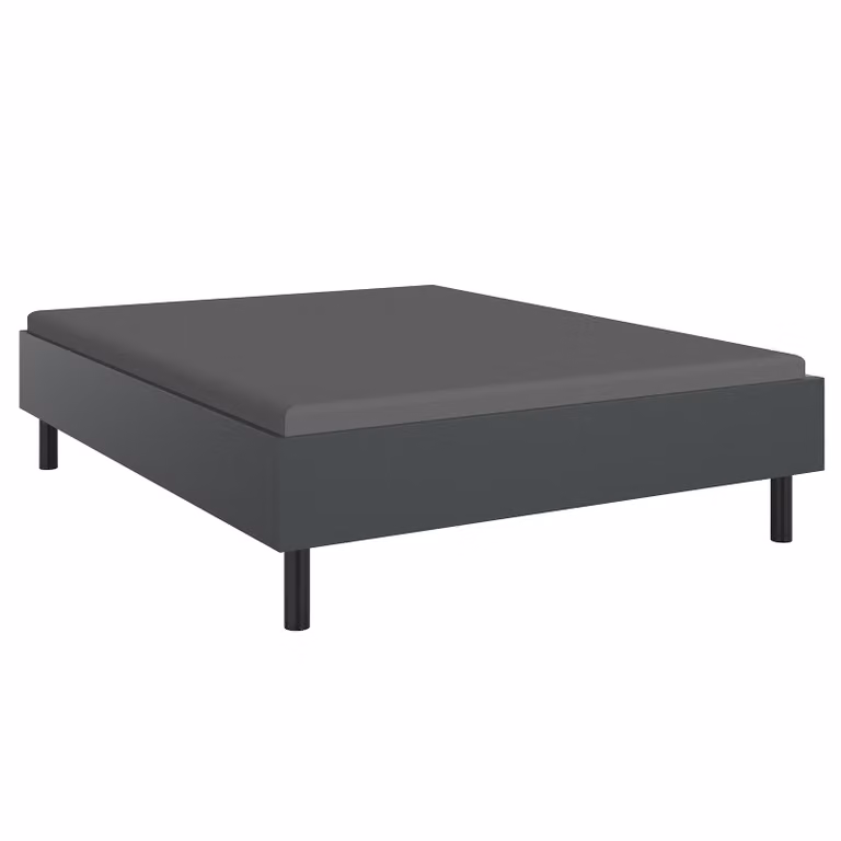 home24 Futonbed Easy modern grijs/grafiet/zwart B/D/H: 160 x 200 x 60 cm