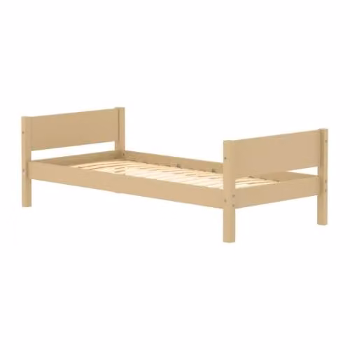 Flexa Eenpersoonsbed Wit en Beige Zand, B/D/H: 101 x 210 x 67 cm