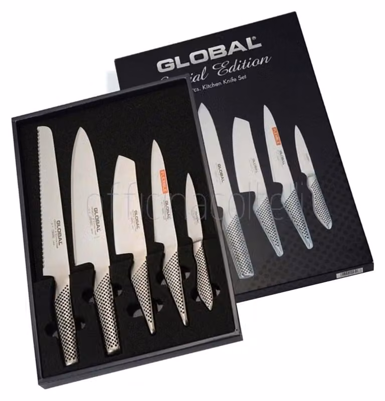 Global Messenset G-2951138R, 5-delig, inclusief broodmes